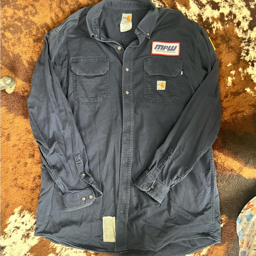 Carhartt Dark Blue flame resistant Men's Shirt Jacket size XL